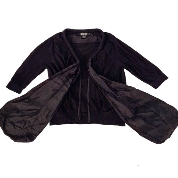 DKNY Silk Tie Front Cardigan | US S - Picture 3 of 4